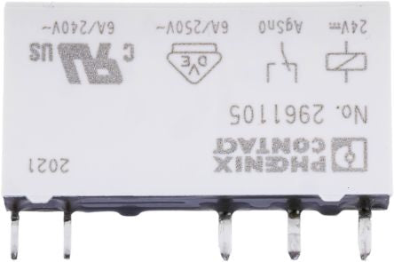 Phoenix Contact PCB Power Relay, 24V dc Coil, 6A Switching Current, SPDT
