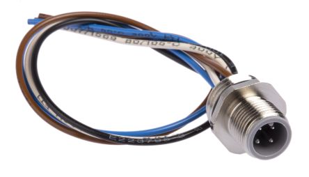 Hirschmann Male 4 way Straight to Unterminated Sensor Actuator Cable, 200 mm