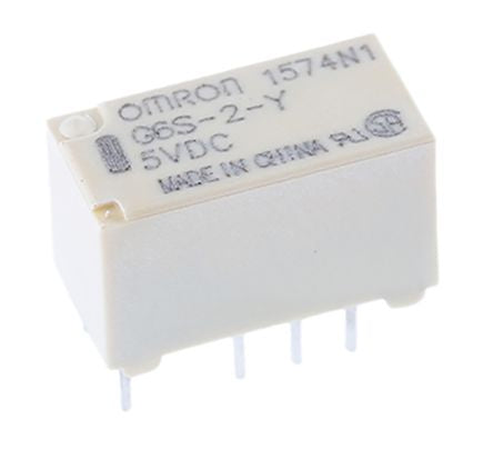 Omron PCB Signal Relay, 5V dc Coil, 2A, DPDT
