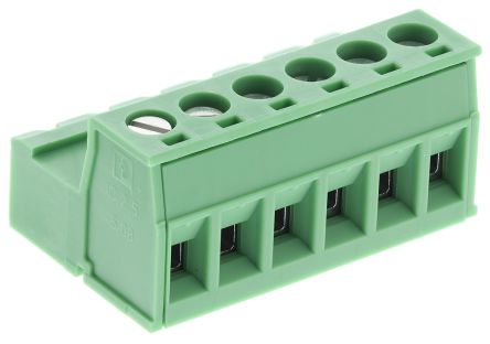 Phoenix Contact CLASSIC COMBICON IC Series Pluggable Terminal Block, 6-Contact, 5.08 mm Pitch, 1 Row, 1786213