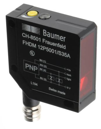 Baumer Diffuse Photoelectric Sensor, Block Sensor
