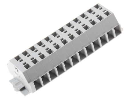 WAGO 261-112 261 Series Terminal Strip Grey, 2.5mm², 1-Level, Cage Clamp