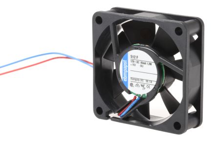 ebm-papst 500 F Series Axial Fan, 12V dc, 20 m³/h, 800 mW, 67 mA Max 50 mm 50mm 15 mm
