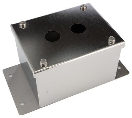 Eaton Grey Stainless Steel RMQ-Titan Enclosed Push Button - 2 Hole 22 mm Diameter