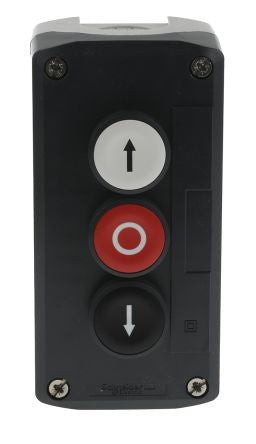 Schneider Electric Spring Return Enclosed Push Button - SPST, Polycarbonate, 3 Cutouts, Red, Black, White, Yes, IP67,