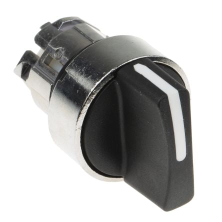 Schneider Electric Harmony Series 2 Position Selector Switch Head, 22 mm Cutout, Black Handle, IP67, IP69K