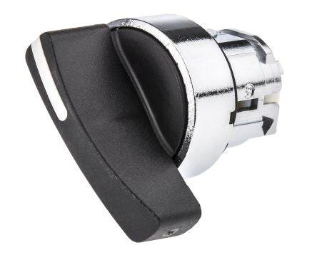 Schneider Electric Harmony Series 2 Position Selector Switch Head, 22 mm Cutout, Black Handle, IP69, IP67, IP66