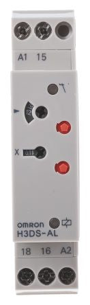Omron H3DS Series DIN Rail Timer Relay, 1-Contact, 48 V dc 230V ac, 24 V ac, 0.1 s to 120 h, 1-Function, SPDT Switch