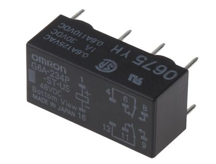 Omron PCB Signal Relay, 48V dc Coil, 2A, DPDT