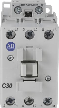 Allen Bradley 100C Contactor, 230V ac Coil, 3-Pole, 30 A, 15 kW 230V ac, 3 NO, 690V ac