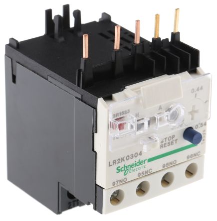 Schneider Electric, TeSys Thermal Overload Relay 1 NO/1 NC, 0.36A, 0.54 A F.L.C, 540mA Contact Rating, 2 W, 250 V dc,