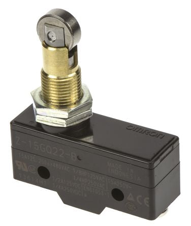 Omron Z Series Plunger Limit Switch, SPDT, IP00, PVC, Phenolic Resin, Metal Housing, 250V ac, 15A