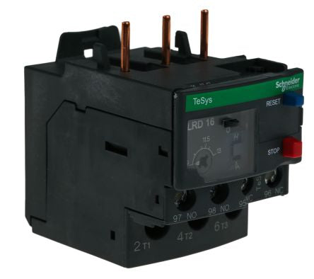 Schneider Electric, LRD Thermal Overload Relay 1 NO/1 NC, 13A, 9 A F.L.C, 13A Contact Rating, 5.5 kW 3