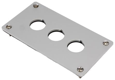 Eaton Brushed Aluminium RMQ Titan M22 Push Button Enclosure - 3 Hole 22 mm Diameter
