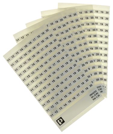 Phoenix Contact, SK 5.08/3.8 Polyester Marker Label for use with Terminal Block