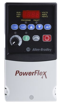 Allen Bradley Inverter Drive, 0.4 kW, 3 Phase, PowerFlex 4 Series