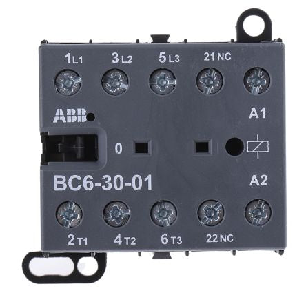 ABB B Contactor, 24V dc Coil, 3-Pole, 9 A, 4 kW 24V dc, 3 NO, 690V ac