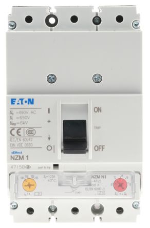Eaton, xEnergy, xEnergy Molded Case Circuit Breaker 3-Pole 125A, Breaking Capacity 50 kA, Fixed