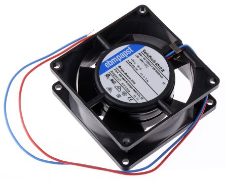 ebm-papst 8300 Series Axial Fan, 48V dc, 80 m³/h, 5.8 W, 120 mA Max, IP68 80 mm 80mm 32 mm