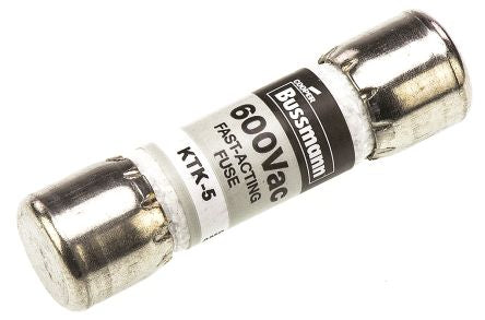 Eaton 5A F Melamine Cartridge Fuse, 10 x 38 mm
