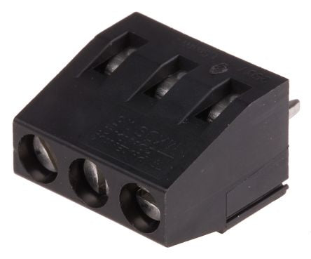 Phoenix Contact MKDS 1.5/ 3 HT BK Series PCB Terminal Block, 3-Contact, 5 mm Pitch, Through Hole, 1 Row Solder