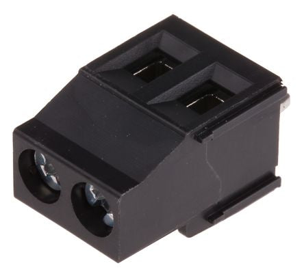 Phoenix Contact MKDSN 2.5/ 2 HT BK Series PCB Terminal Block, 2-Contact, 5 mm Pitch, Through Hole, 1 Row Solder