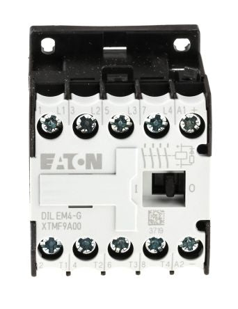 Eaton DILEM Contactor, 24V dc Coil, 4-Pole, 9 A, 4 kW 24V dc, 4 NO, 400V ac