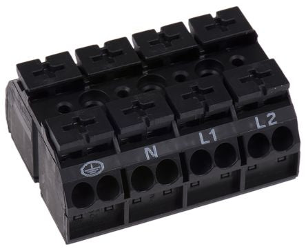 WAGO 862 Series Terminal Strip, 4-Way, 12AWG, 20 AWG Wire, 32A Spring Cage