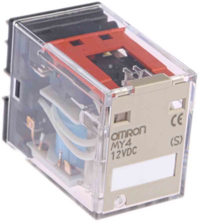 Omron DIN Rail Power Relay, 12V dc Coil, 5A Switching Current, 4PDT