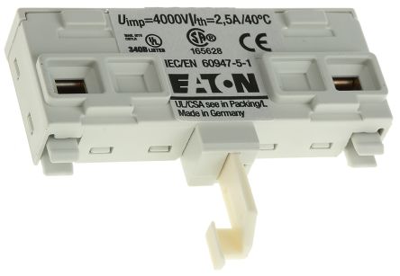 Eaton Auxiliary Contact, 1 Contact, 1 NO, NHI-E-10-PKZ0, Top, 1 A, 110 V dc, 240V ac, 082884 NHI-E-10-PKZ0