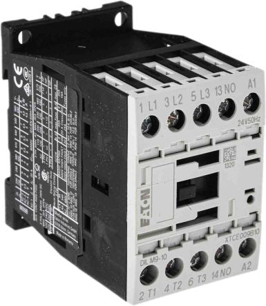 Eaton DILM Contactor, 24V ac Coil, 3-Pole, 9 A, 4 kW 245V, 1 NO, 400V ac