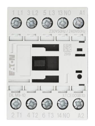 Eaton DILM Contactor, 230V ac Coil, 3-Pole, 9 A, 4 kW 230V ac, 3 NO, 400V ac