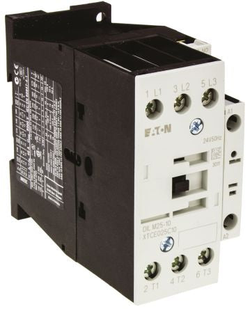 Eaton DILM Contactor, 24V ac Coil, 3-Pole, 25 A, 11 kW 24V ac, 3 NO, 400V ac