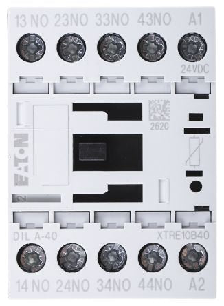 Eaton DILA Contactor, 24V dc Coil, 4-Pole, 4 A 24V dc, 4 NO, 400V ac