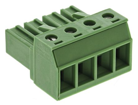Phoenix Contact POWER COMBICON PC Series Pluggable Terminal Block, 4-Contact, 7.62 mm Pitch, 1 Row, 1804920