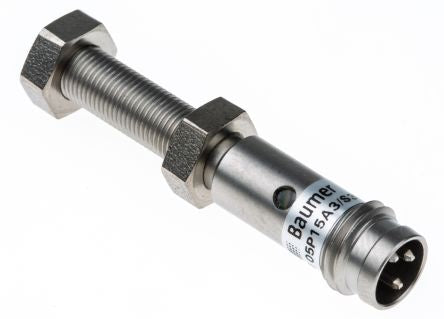 Baumer IFRM 05P15A3/S35L Threaded Barrel Inductive Proximity Sensor, M5 x 0.5 PNP 30V 1 mm 30 V dc 100mA