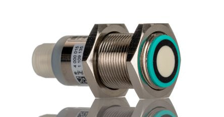 Pepperl + Fuchs UB300-18GM40-E5-V1 Threaded Barrel Ultrasonic Proximity Sensor, M18 x 1 300 mm 200mA PNP 3V 30 V dc