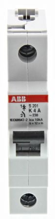 ABB System Pro M Compact System Pro M Compact Miniature Circuit Breaker, 1-Pole, 4A, Type K, 253V ac AC, 72 V dc DC, 6