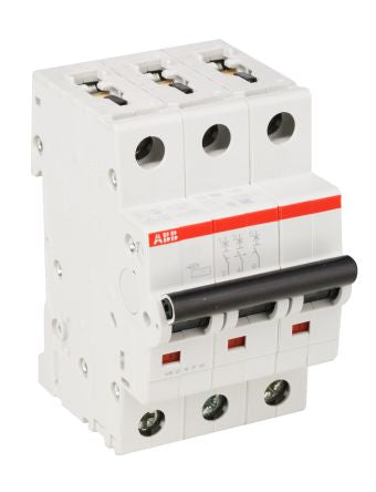 ABB System Pro M Compact S200 Miniature Circuit Breaker, 3-Pole, 32A, Type D, 440V ac AC, 6 kA Breaking Capacity