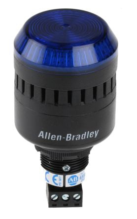Allen Bradley 855PC Series Blue Sounder-Beacon Combination, IP56, IP65 24V ac/dc Panel Mount 98 dB @ 1m