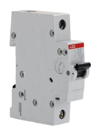 ABB ComPact Home SH200 Miniature Circuit Breaker, 1-Pole, 20A, Type B, 440V ac AC, 60 V dc DC, 6 kA Breaking Capacity