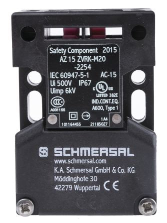 Schmersal AZ15 Safety Interlock Switch, Keyed, Fibreglass Reinforced Thermoplastic, Interlock