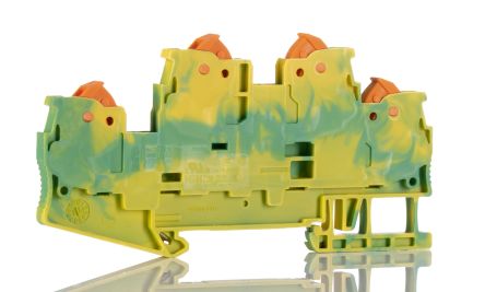 Phoenix Contact 3205132 QTTCB 1.5-PE Series Earth Terminal Block Yellow, Green, 0.25mm², 1.5 mm², 2-Level, Quick