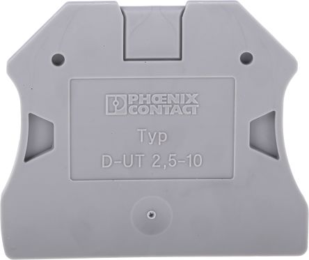 Phoenix Contact D-UT 2.5/10 Series End Cover for Use with DIN Rail Terminal Blocks