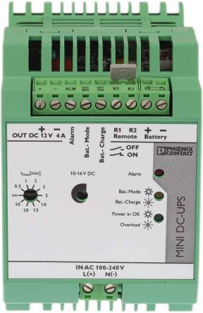 Phoenix Contact 100V ac, 240 V ac Input DIN Rail Uninterruptible power supply, MINI-DC 48 W