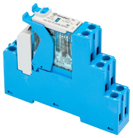 Finder 4C Series Interface Relay, DIN Rail, 48V dc Coil, DPDT