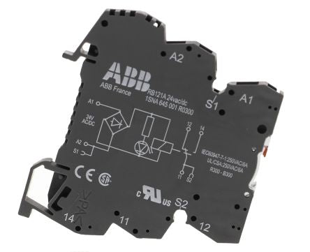 ABB R600 Series Interface Relay, DIN Rail, 24V ac/dc Coil, SPDT, 10mA