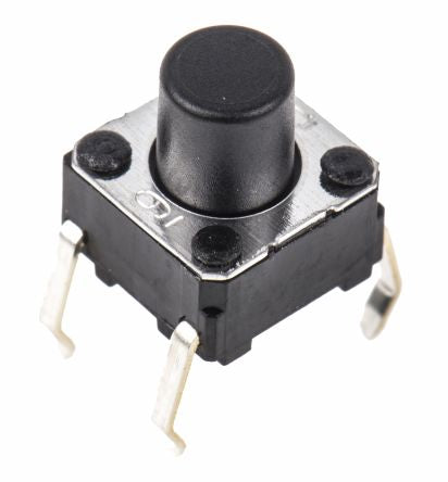 Omron IP00 Tactile Switch Plunger, 3.6 mm, SPST 50mA 24 V dc, Through Hole