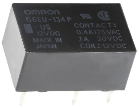 Omron PCB Signal Relay, 12V dc Coil, 3A, SPDT