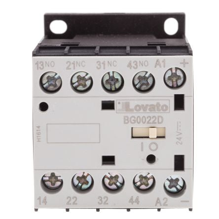 Lovato BG Contactor Relay, 24V dc Coil, 4-Pole, 10 A, 2 NO/2 NC, 690V ac